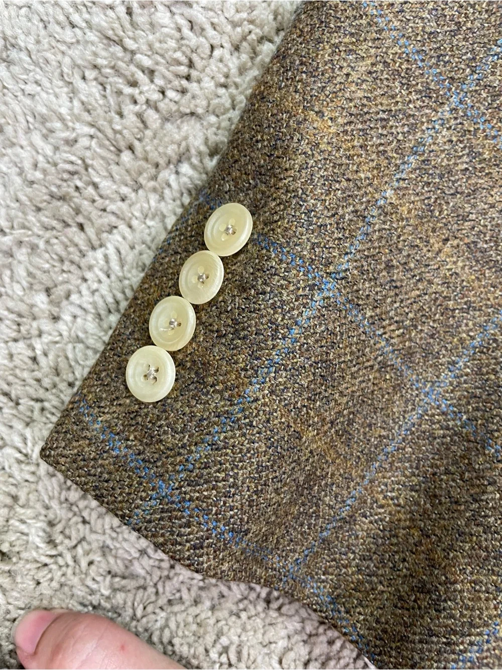 Hickey Freeman Brown Plaid Wool Sport Coat